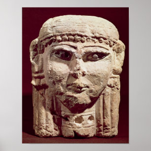 Kopf der Göttin Ishtar, von Amman, Jordanien Poster