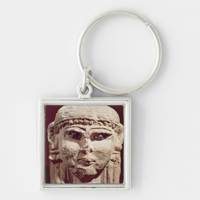 Kopf der Göttin Ishtar, von Amman, Jordanien Schlüsselanhänger (Vorne)