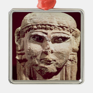 Kopf der Göttin Ishtar, von Amman, Jordanien Silbernes Ornament