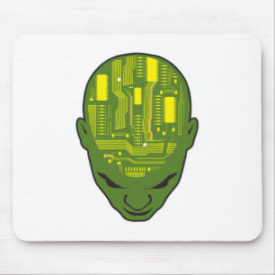Kopf der Leiterplatte gelb und grün Mousepad