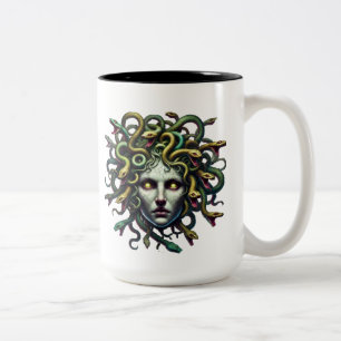 Kopf der Madusa Zweifarbige Tasse