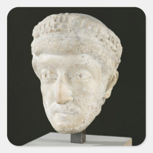 Kopf des Kaisers Theodosius II Quadratischer Aufkleber