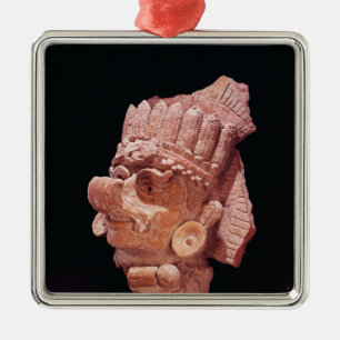 Kopf des Mayamaisgottes, Oaxaca, ANZEIGE c.500 Ornament Aus Metall