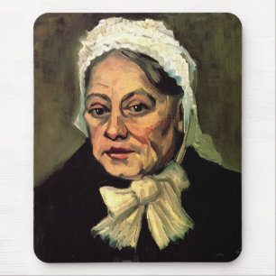 Kopf einer alten Frau mit weißer Kappe von Vincent Mousepad