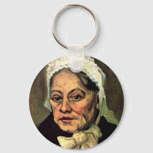 Kopf einer alten Frau mit weißer Mütze von Vincent Schlüsselanhänger