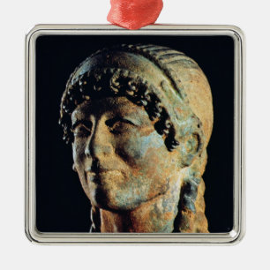 Kopf einer Etruscan Frau Ornament Aus Metall
