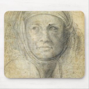 Kopf einer Frau (Bleistift auf Papier) Mousepad