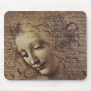 Kopf einer jungen Frau mit dem Tousled Haar oder, Mousepad