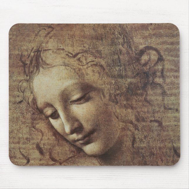 Kopf einer jungen Frau mit dem Tousled Haar oder, Mousepad (Vorne)