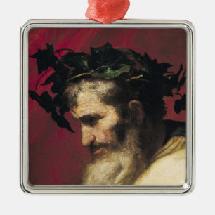 Kopf eines alten Mannes Silbernes Ornament