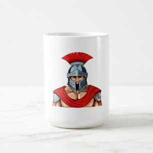 Kopf eines antiken Kriegers in Helm und Rüstung Kaffeetasse