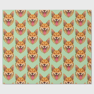 Kopf eines australischen Wildhundes Dingo Geschenkpapier