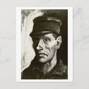 Kopf eines Bauern mit Mütze, Vincent van Gogh Postkarte