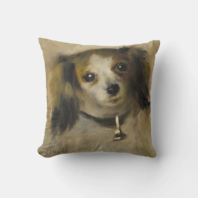 Kopf eines Hundes, 1870 (Öl auf Leinwand) Kissen (Vorderseite)