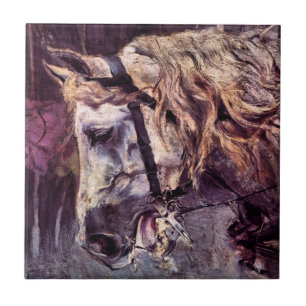 Kopf eines Pferdes von Giovanni Boldini, Vintage A Fliese