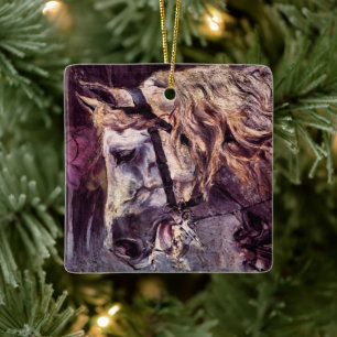 Kopf eines Pferdes von Giovanni Boldini, Vintage A Keramikornament