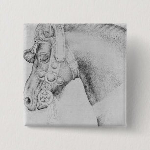 Kopf eines Pferds, vom Vallardi Album Button