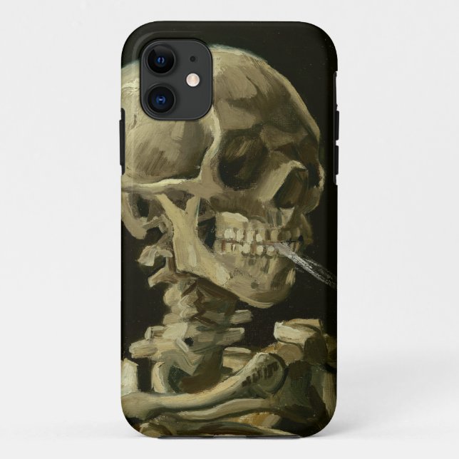 Kopf eines Skeletts mit einer brennenden Zigarette Case-Mate iPhone Hülle (Rückseite)