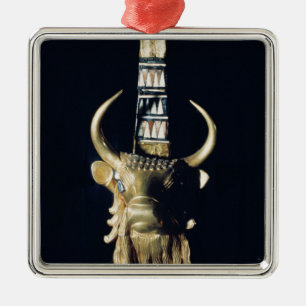 Kopf eines Stiers, Dekoration von einer Harfe