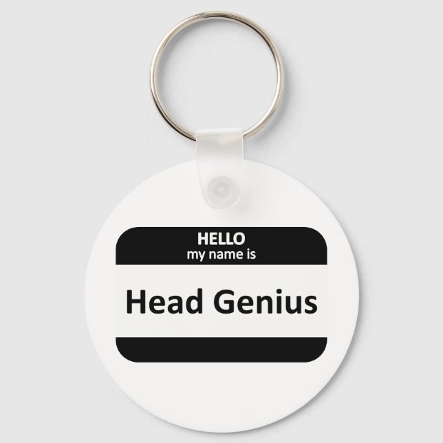 Kopf Genius Nametag Schlüsselanhänger (Vorderseite)