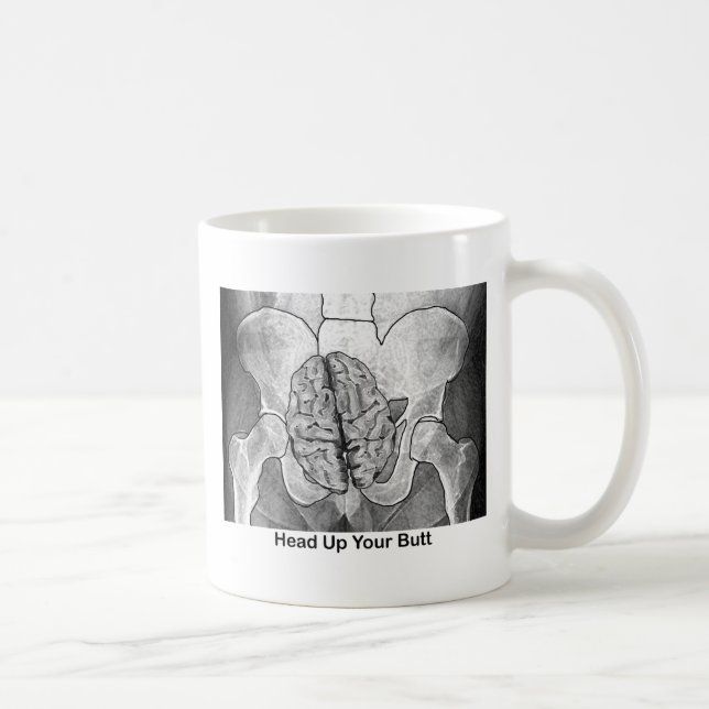 Kopf hoch in den Hintern Kaffeetasse (Rechts)