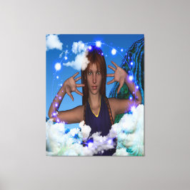 Kopf in den Wolken Leinwanddruck