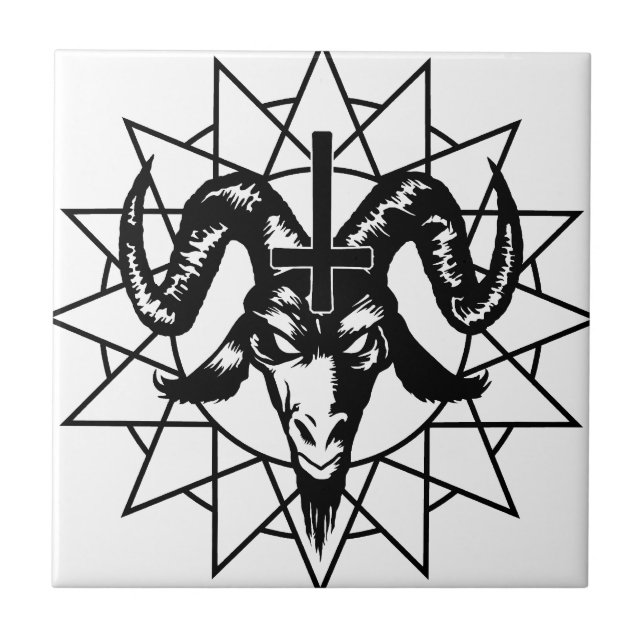 Kopf mit Chaos-Stern (Schwarzes) Fliese (Vorderseite)