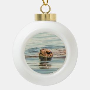 Kopf Oberhalb Wasser Schildkröte Ozean Wildlife Ar Keramik Kugel-Ornament