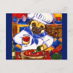 Kopf Pug Postkarte