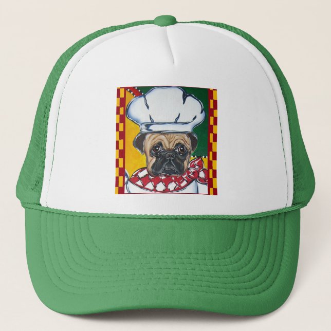 Kopf Pug Truckerkappe (Vorderseite)