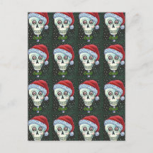 KOPF SANTA SKULL, CHRISTMAS SKELETON SPASS