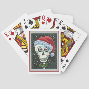KOPF SANTA SKULL, CHRISTMAS SKELETON SPASS SPIELKARTEN