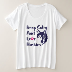 Kopf Sibirischer Husky Vintage Große Größe T-Shirt