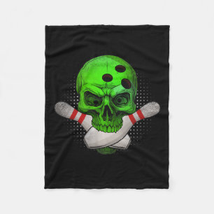 Kopf Totenkopf Bowling Ball & Pins Frohes Hallowee Fleecedecke