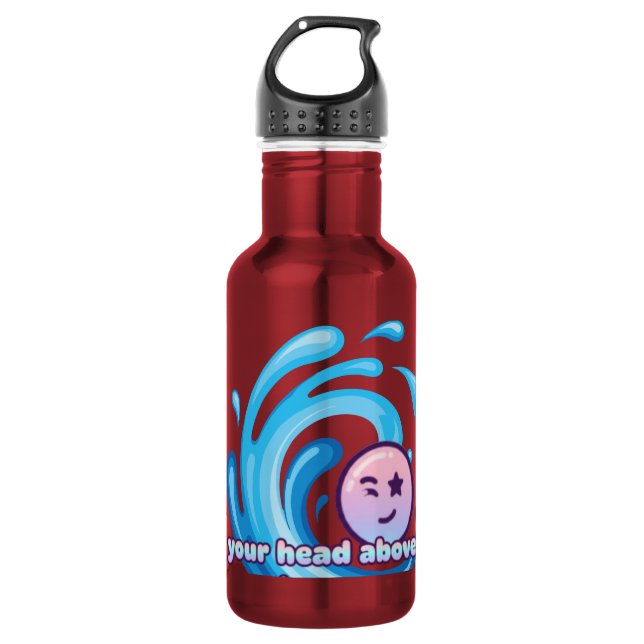 Kopf über Wasser halten  Edelstahlflasche (Vorderseite)