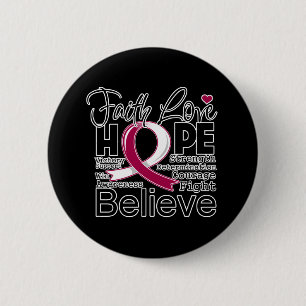 Kopf-und Neck-Krebs Typografisch Glaube Liebe Hoff Button