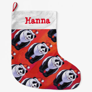 Kopf-und Schwanz-Panda-Bärn-Muster-Weihnachten Großer Weihnachtsstrumpf