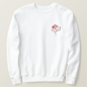 Kopf- und Silhouette Great Danes Besticktes Polohe Sweatshirt