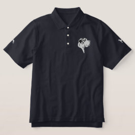 Kopf und Silhouette Große Dänen bestickt Polo