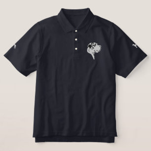 Kopf und Silhouette Große Dänen bestickt Polo