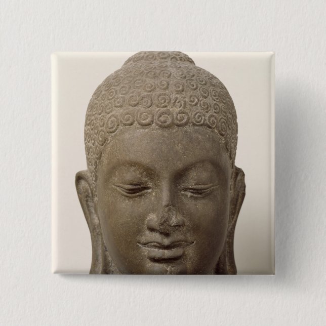 Kopf von Buddha, vom Bottich Romlok Button (Vorderseite)