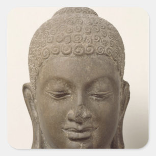 Kopf von Buddha, vom Bottich Romlok Quadratischer Aufkleber
