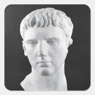 Kopf von Caesar Augustus Quadratischer Aufkleber