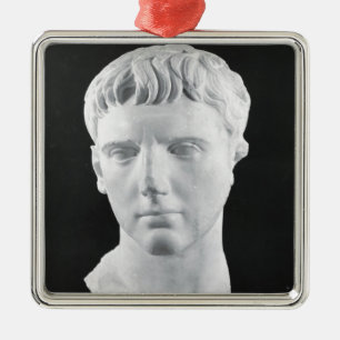 Kopf von Caesar Augustus Silbernes Ornament