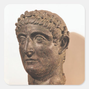 Kopf von Constantine das große Quadratischer Aufkleber