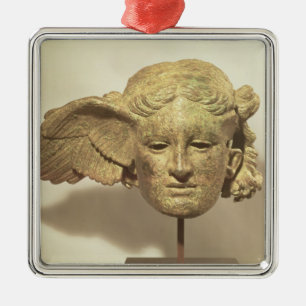 Kopf von Hypnos oder Schlaf Silbernes Ornament