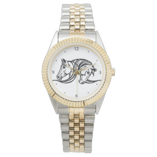 Kopf von zwei Pferden Armbanduhr