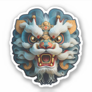 Kopfaufkleber für Chinesisch-Löwe Aufkleber