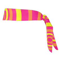 Kopfband mit leuchtend rosa Gelb und orangefarbene