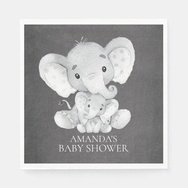 Kopfbrett Elephant Boys Babyduschpapier Napkins Serviette (Vorderseite)